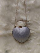 Heart Shape Silver Party Clutch